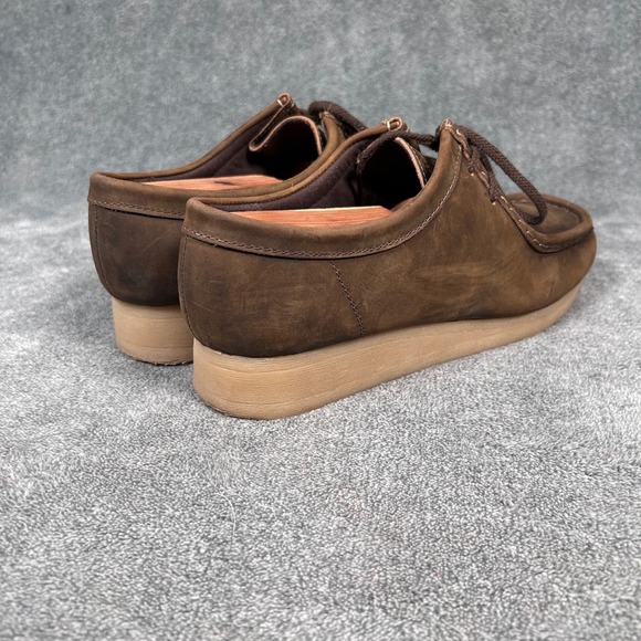 Clarks Collection Moc Toe Crepe Sole Casual Shoes Women 9.5 Brown Wallabee Style - Picture 5 of 11